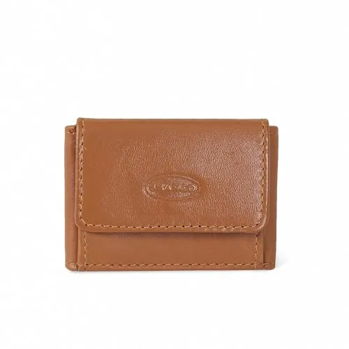 Sehr Kleine Geldbörse, Mini Portemonnaie Größe XS, Echt-Leder, für Damen und Herren, Natur-Beige, Branco 103