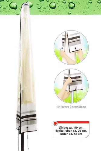 Florabest Sonnenschirm-Schutzhülle Florabest Sonnenschirm Schutzhülle Schwarz/Weiß Hülle Ø 3m (1-St)