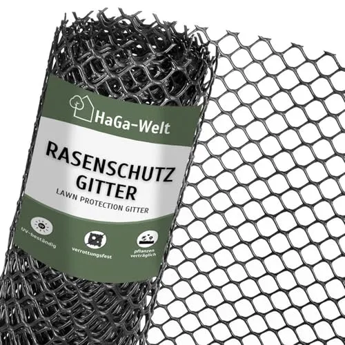 HaGa Rasenschutzgitter 1,3m x 5m - Robustes befahrbares Rasengitter für Garten - Rasenkanten aus hochwertigem HD-PE, ideal zum Schutz vor Bodenerosion und für stabile Hänge. Umweltfreundlich und kompatibel mit Rasenmäher-Robotern, perfekt für Gärten und Parkplätze.