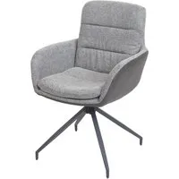 Esszimmerstuhl MCW-K32 - Drehbarer Küchenstuhl in Grau - Esszimmerstühle mit drehbarer Auto-Position, ÖKO-TEX Standard 100 geprüft und ideal für stilvolle Essbereiche.