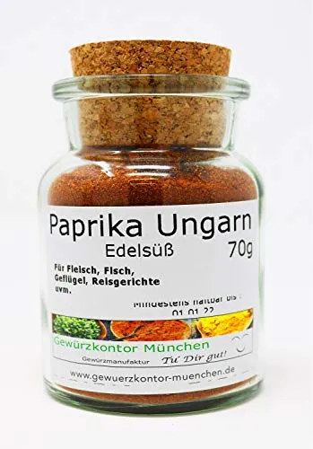 Paprika Edelsüss Ungarn 70g im Glas Gewürzkontor München