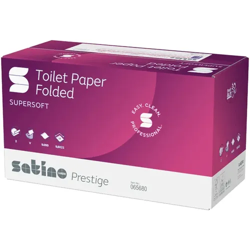 Satino by wepa Einzelblatt-Toilettenpapier prestige - 2-lagig, 9.000 Tücher, hygienisch einzeln entnehmbar und FSC-zertifiziert für umweltbewusste Nutzung