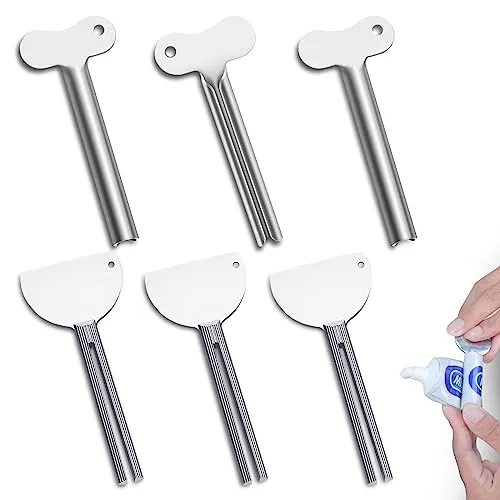 Zivacate Tubenausdrücker, Zahnpas Tubenquetscher 6 Stück | Zahnpasta Squeezer Metall, Legierungsrolle Zahnpastaspender Tubenroller für Zahnpasta/ Ölfarbe/ Handcreme