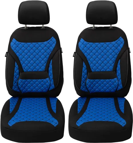 BREMER SITZBEZÜGE für Opel Corsa C (2000-2006) - 2-teiliges Set in Schwarz/Blau, passend für Fahrzeuge mit und ohne Sitzheizung. Atmungsaktive Mikrofaser-Velours-Bezüge schützen Ihre Sitze und sorgen für einen frischen Look.