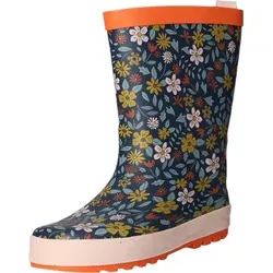 Sneakers Kinder-Gummistiefel Blumen-Muster Blau-Orange-Mehrfarbig, Farbe:blau, EU Größe:30 - Blau - 30