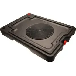 BGS 8719 Öl-Auffang-Kanister 20 l - Motoröle – extra flacher 20 l Kanister, ideal für Arbeiten mit wenig Platz, fahrbar mit 4 Rollen und ausgestattet mit Sieb zur groben Verunreinigung.