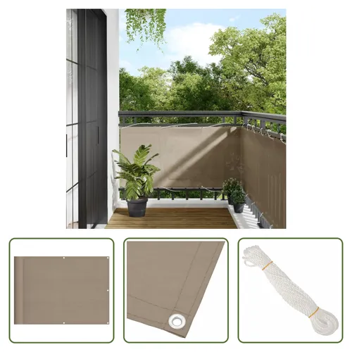 The Living Store Balkon-Sichtschutz Taupe 75x1000 cm 100 % Polyester-Oxford