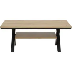 HELA Couchtisch MATS – Großer Ablageboden in Beige/Schwarz von Roller