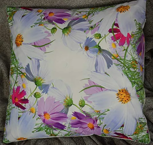 Druckmotiv Blumen, bunt, Kissenhülle 40x40 cm