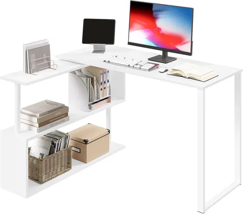 Woltu Schreibtisch mit Ablagen 120x100cm