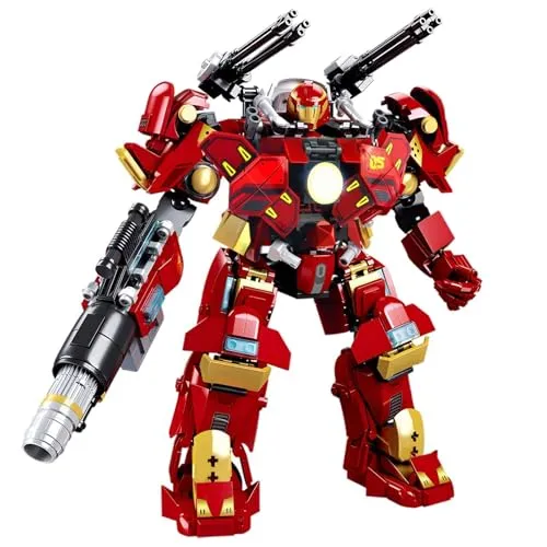HIGH GODO Action Mech Roboter, 588 Teile Klemmbausteine Deko Modell mit Flexible Gelenke, Ideen Mech Geschenke für Roboterliebhaber Erwachsene Junge Menschen