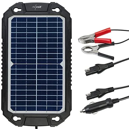 revolt Batterieladegerät Solar: 10W Solar-Ladegerät für 12V Auto-Batterien