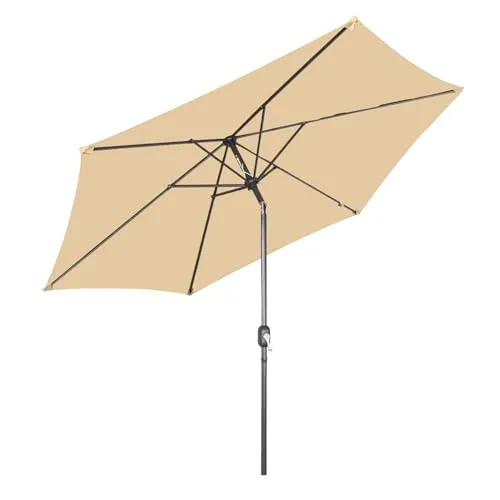 Angel Living Sonnenschirm Ø 300 cm - Taupe, UV50+ Sonnenschutz für Garten und Terrasse - Sonnenschirm aus Aluminium und Polyester, wasserabweisend und mit praktischer Neigungsfunktion. Ideal für Balkon, Garten oder Strand. Leichte Montage und platzsparend.