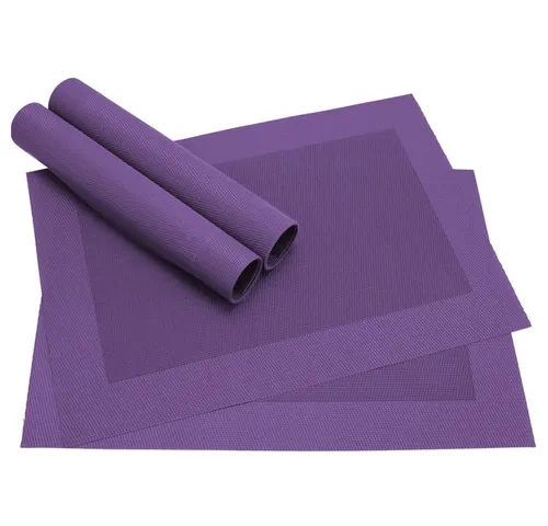 matches21 HOME & HOBBY Platzset Tischset BORDA 4er Violett Tischunterlage als Tischdeko, (4-St), modernes Esstisch Platzdeckchen als abwaschbarer Tischuntersetzer