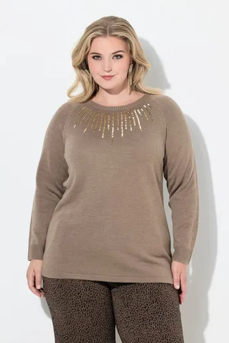 MIAMODA Strickpullover Pullover Pailletten Raglan-Langarm