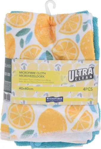 Ultra Clean Mikrofasertuch 4er Set 40x40 cm Reinigungstücher (40x40 cm, 4-tlg)
