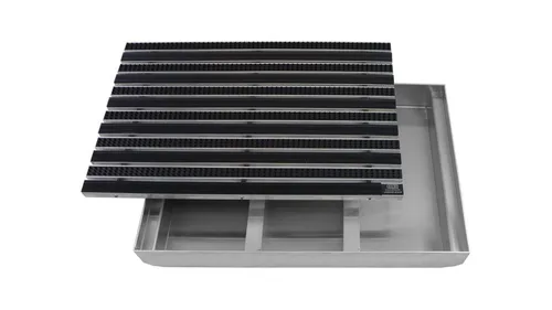 Emco Fußmatte Eingangsmatte DIPLOMAT + Bodenwanne Aluminium, Gummi + Bürsten Schwarz, rechteckig, Höhe: 75 mm, Größe: 600x400 mm, für Innen- und Außenbereich
