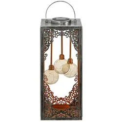 Dehner Solar-Laterne Marsa, Kupfer, Silber - Lampen für romantische Gartenabende mit warmweißer Beleuchtung und Solarbetrieb. Genießen Sie bis zu 6 Stunden Licht, automatisch mit Dämmerungssensor.