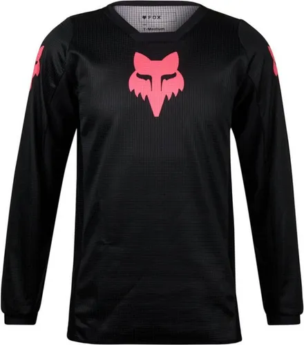 Fox Racing Yth Girls Blackout Jersey - Unisex Kinder, Schwarz, XL - Motocross-Jerseys mit feuchtigkeitsableitendem Material für trockenen Tragekomfort und belüfteten Mesh-Einsätzen für optimale Atmungsaktivität.