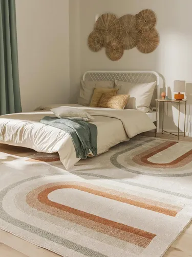 benuta Teppich Ida, rechteckig, 6 mm Höhe, Ethno-Style für Wohnzimmer - Der benuta Teppich Ida vereint lebendige Farben und modernes Design. Aus 100% Polypropylen gefertigt, ist er pflegeleicht, robust und ideal für jeden Wohnraum. Die wasserbeständige Oberfläche sorgt für langanhaltende Farbvielfalt.
