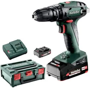 Metabo Akku-Schlagbohrschrauber SB 18 mit 2 Akkus - Akkuschrauber mit 2x 2,0 Ah Akkus und Ladegerät, leistungsstark mit 18 V für vielseitige Anwendungen in Werkstatt und Heim