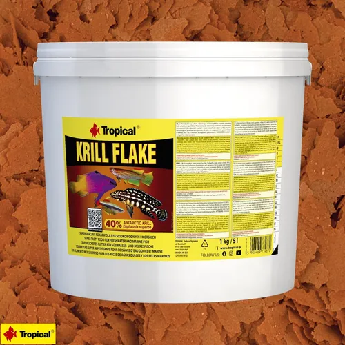   5000ml Flocken Süßwasser & Salzwasser €11,96 / L) TROPICAL KRILL FLAKE ( 5L 