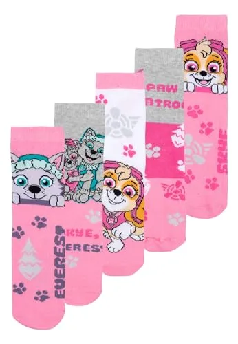 United Labels Paw Patrol Socken für Mädchen - Kinder Sneaker Kindersocken Söckchen Rosa (5er Pack) (DE/NL/SE/PL, Numerisch, 31, 34, Regular, Rosa)