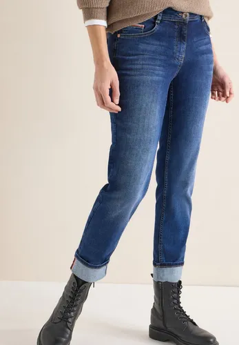 Cecil Jeans - Regular Fit in Blau - W29/L28 - Stylische Regular Fit Jeans in Blau, gefertigt aus recyceltem Polyester. Ausgestattet mit 5-Pocket-Design und Gürtelschlaufen, ideal für jeden Tag.