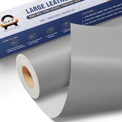 Kunstleder Selbstklebend Glatt Grau, 40 x 160cm Reparatur Set