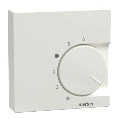 Schneider Electric Merten Zentralplatte für Raumtemperaturregler-Einsatz mit Wechselkontakt, System M, polarweiss glänzend, Artikelnummer 534719, 1 Stück