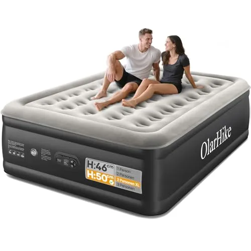 OlarHike Luftmatratze selbstaufblasend, Luftbett 2 Personen, Gästebett, Bett, Bed, betten, Matratze, aufblasbare Matratze für Camping, Zuhause, Gästezimmer, Zelt und Heimgebrauch, 150 x 200 x 50 cm