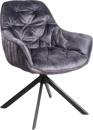 massivum Esszimmerstuhl 2er Set Carlton Grau-Schwarz