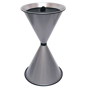 SZ Metall 29713 Standaschenbecher silbermetallic - Aschenbecher für Außenbereiche, extrem standfest durch konische Form und einfach zu reinigen dank herausnehmbarem Sieb.