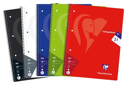 Clairefontaine Collegeblock 20x, 80 Blatt liniert 90g - Farben sortiert - Blöcke & Formulare mit 80 Blatt hochwertigem 90g Papier, ideal für Schule und Studium, in verschiedenen Farben für kreative Gestaltung.
