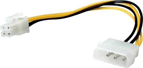 Roline Strom Anschlusskabel [1x Molex 4pol Stecker - 1x ATX-Stecker 4pol.] 0.15m Schwarz, Gelb