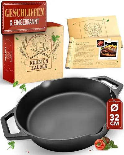 Produktbild KRUSTENZAUBER Gusseisenpfanne Induktion 32cm