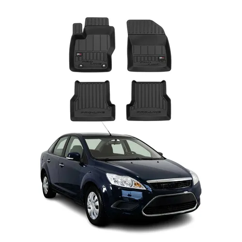 OMAC Premium Gummi Fußmatten für Ford Focus mk2 (2004-2011) - 4tlg. - 4-teiliges Fußmatten-Set aus hochwertigem TPE, wasserfest und rutschfest. Ideal für den Ford Focus mk2, sorgt für optimalen Schutz und einfache Reinigung.