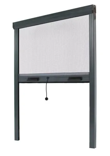 Fliegengitter Insektenschutzrollo Aluminium für Fenster - Anthrazitgrau, B150 x H160cm - Fiberglas Fliegengitternetz - Fliegengitterrollo Insektenschutz