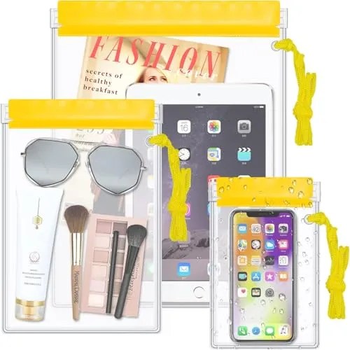 Meetory wasserdichte Tasche Schwimmen, wasserdichte Beutel, Dokumentenbeutel Wasserdicht Pouch, Trockene Tasche für Kameras Handys, wasserdichte Taschen für Reisen/Zuhause/Außen (3 Stück)