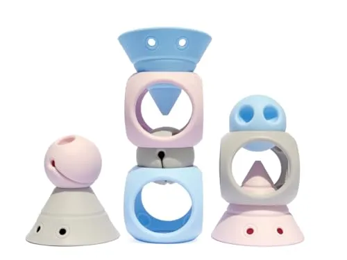MOLUK 2843433 Building Genius - Lernspielzeug für kreative Bauideen - Türstopper und Konstruktionsspielzeug aus weichem Silikon, fördert die Fantasie und wächst mit dem Kind. Ideal für Kinder ab 2 Jahren.