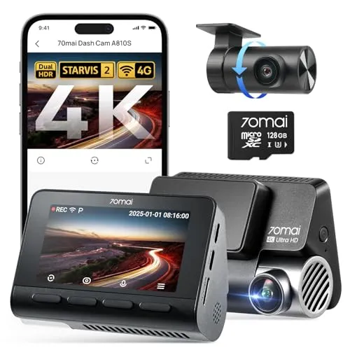 70mai 4K Dashcam A810 mit 128GB SD-Karte