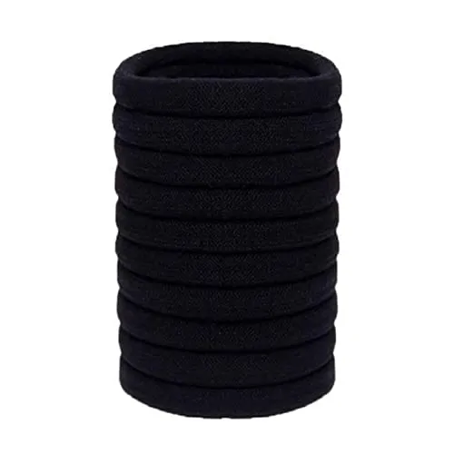 Olakin Haargummi[10 Stück], Haare Ringe, Gummibänder Haarbänder, für Damen und Mädchen Pferdeschwanz zum Binden und Halten für den Haarschmuck(Schwarz)