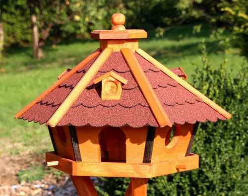 Holzdekoladen Vogelhaus XL Vogelhaus 57x37 cm wetterfest wahlweise mit Ständer Typ 24