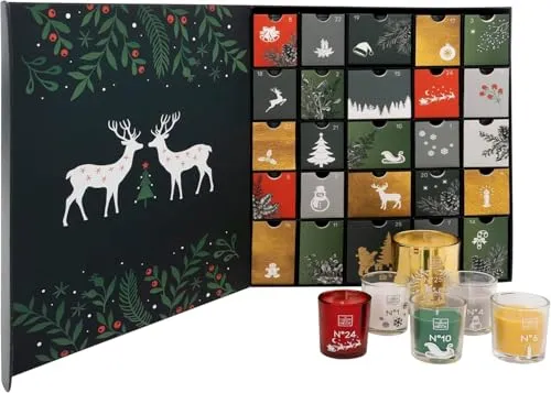 Origineller Adventskalender mit 25 Duftkerzen im Glas