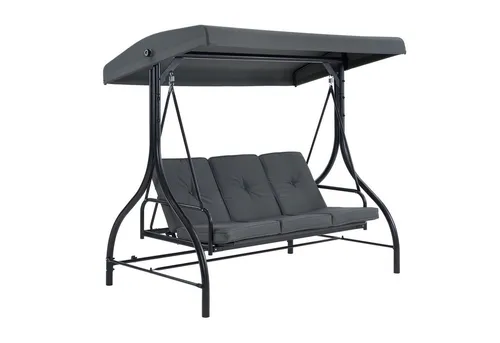 MCombo Hollywoodschaukel 3-Sitzer mit Liegefunktion in grau von MCombo