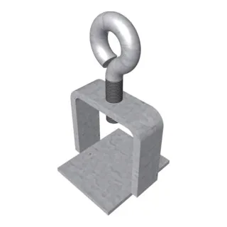 Schake Schilderklemme, verzinkt, ohne Ösen / Haken, für 40 x 40 mm / Ø 42 mm Schaftrohr