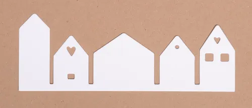 Rayher Stanzschablone Häuserreihe B 4,5 x L 12,1 cm für Scrapbooking, Schablonen