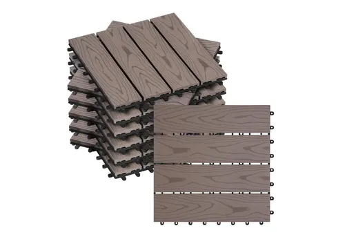WOLTU WPC Terrassenfliesen 30x30 cm