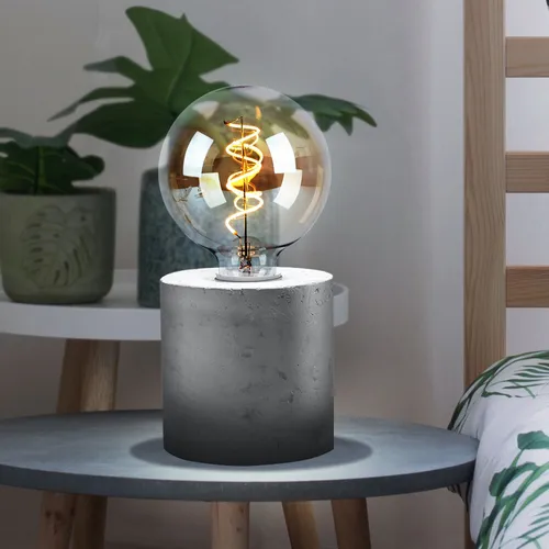 Tischleuchte Beton E27 – Industriedesign Nachttischlampe von ETC Shop