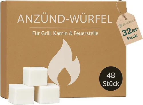 Blumixx Grillanzünder Anzündwürfel, Kaminanzünder und Kohleanzünder, (1536-St), Perfektes Grill Zubehör für Kamin & Grill
